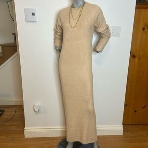 Beautiful Buffalo David Bitton Beige Ribbed Maxi Dress❤️XS